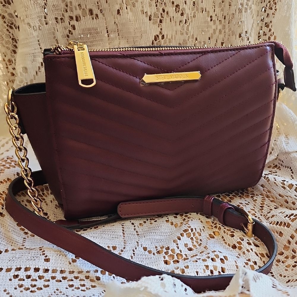 Plum Steve Madden Quilted Blexi Crossbody Bag